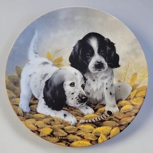 Vtg 89 English Setter Field Puppies Fine Feathered Friends UKC Knowles Dog Plate